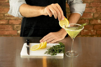 Set of Small 10x6 Plastic Cutting Boards for Bar and Bartenders - White Commercial Grade HDPP and NSF Approved for Restaurants