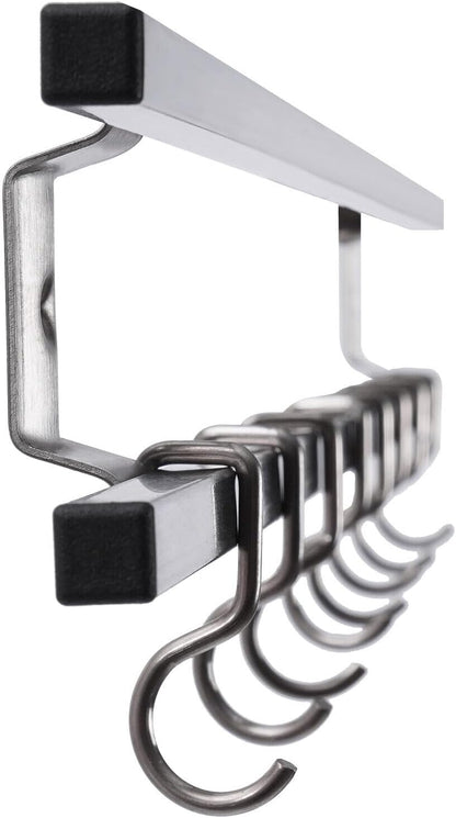 Double-bar Tool Holder, 24Inch Magnetic Knife Holder Magnetic Knife Strip with 8 Hooks Powerful Magnetic