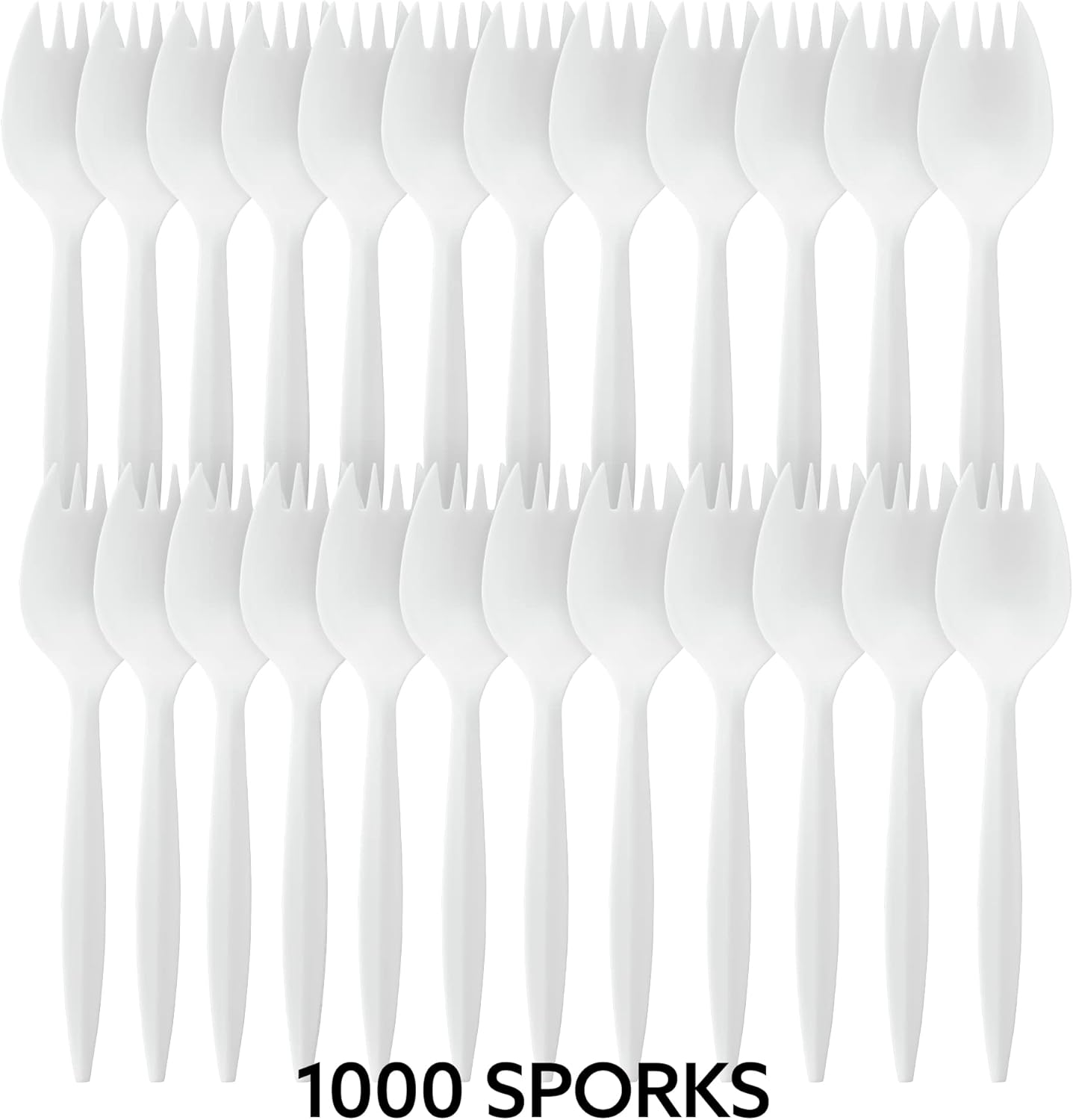 PLASTICPRO Cutlery Plastic Knives Medium Weight Disposable Silverware White (1000 Count)