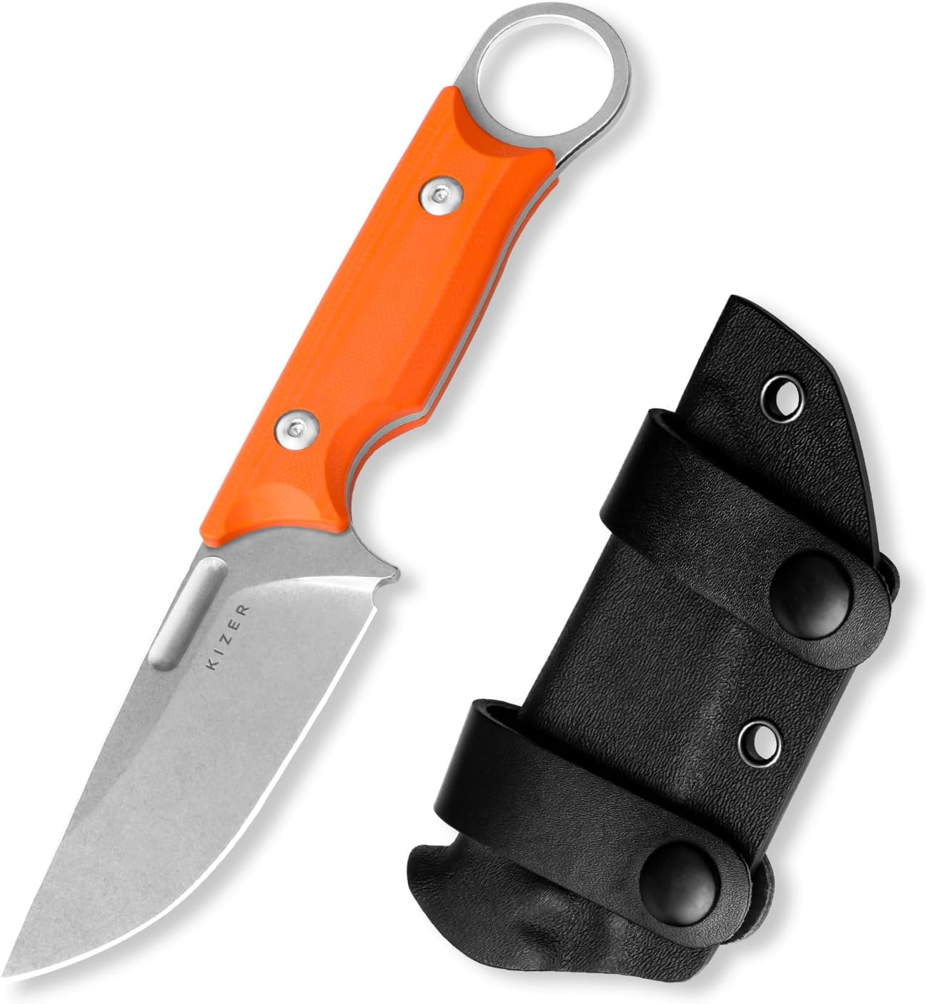 Kizer Cabox Fixed Blade Knife, 3.36" D2 Steel Fixed Blade Hunting Knife G10 Handle with Sheath, Survival Camping Knives 1048A3