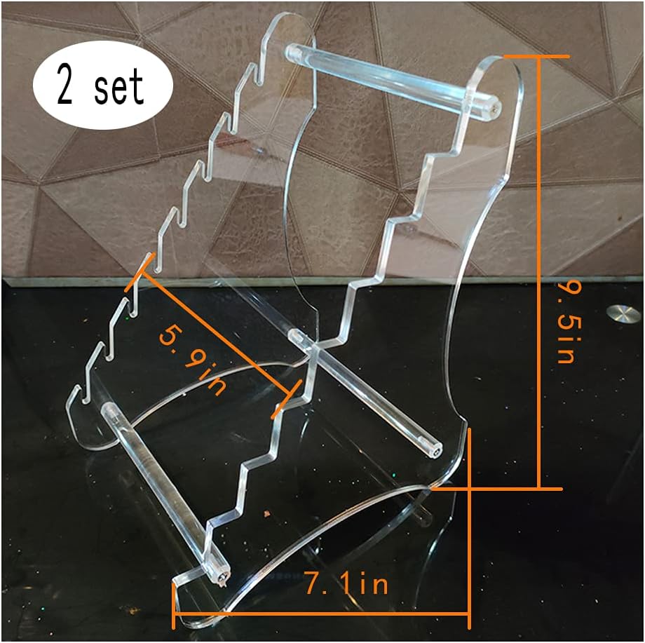 Clear Knife Display Rack Holder 8 Pcs,Thickening,2 Stand
