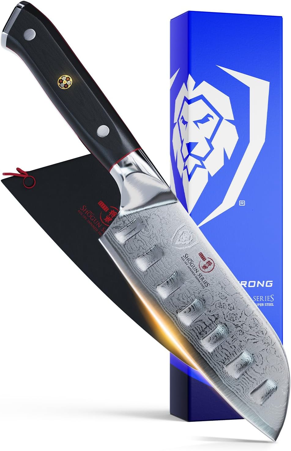 Dalstrong Santoku Knife - 5 inch - Shogun Series Elite - Japanese AUS-10V Super Steel Kitchen Knife - Black G10 Handle - Vegetable Knife - Damascus Layered - Vacuum Heat Treated - Sheath Included