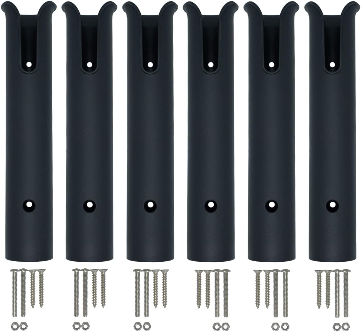 Wall Mounted Fishing Rod Holders Tubes Links Fishing Rod Holder Rack Rests (4-TUBE White-HiUmi-US)