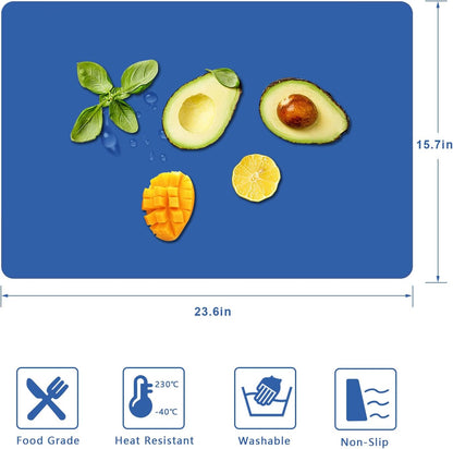 Silicone Placemats, Food-Grade Non-Slip Waterproof, Dining, Countertop Protector, Kitchen Counter Mat, Heat Resistant, Baking mat Dishwasher Safe