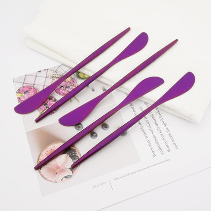 10 Pack Gold Cheese Spreader Knife, Uniturcky Stainless Steel Butter Spreader, 6.9 inches, Condiment Knives for Peanut Sandwich Cream Breakfast Dessert, Matte Serving Utensils
