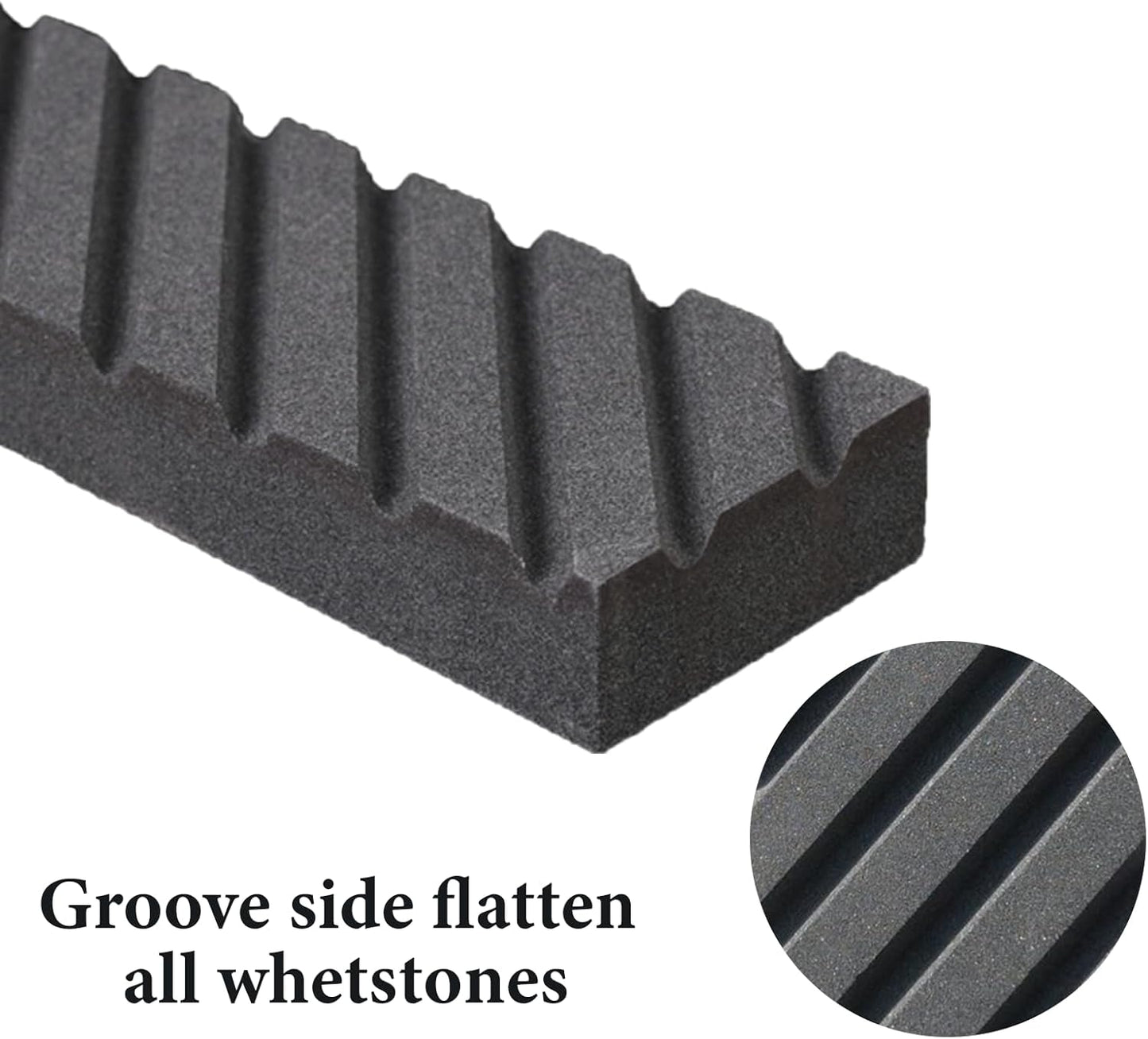 Flattening Stone with Grooves and Grit Grooves for Re Levelling Any Whet stones, Oil Stones, Waterstones (7.1x2.4x1in)