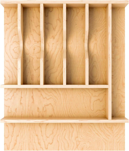 Rev-A-Shelf Natural Maple Right Size Utensil Insert Home Storage Kitchen Organizer 7 Compartment Drawer Accessory, 19 1/4" x 19 1/2", 4WCT-24SH-1
