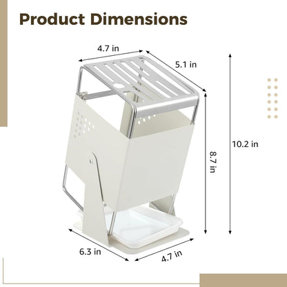 Universal Kitchen Cutter Block Holder, Rotating Stainless Steel Cutting Tool Organizer for Countertop, 9 Slots for Scissors and Sharpening Rod, Minimalist Kitchen Storage Rack for Cutters