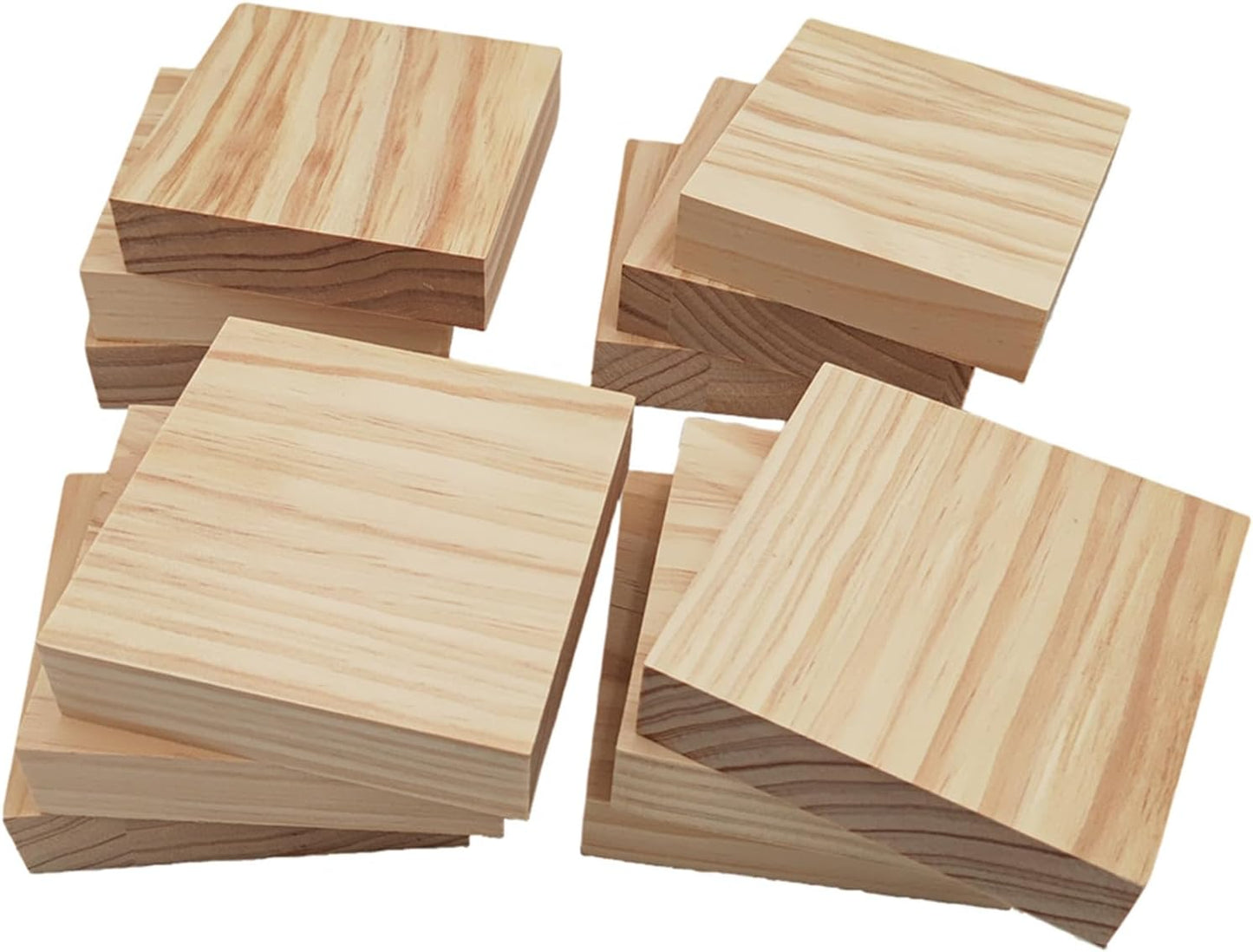 6PCS Unfinished Wood Square Blocks for Crafts, 6x6x1in Blank Wooden Squares Pine Wood Boards for Carving,DIY Wood Coasters,Painting & Burning