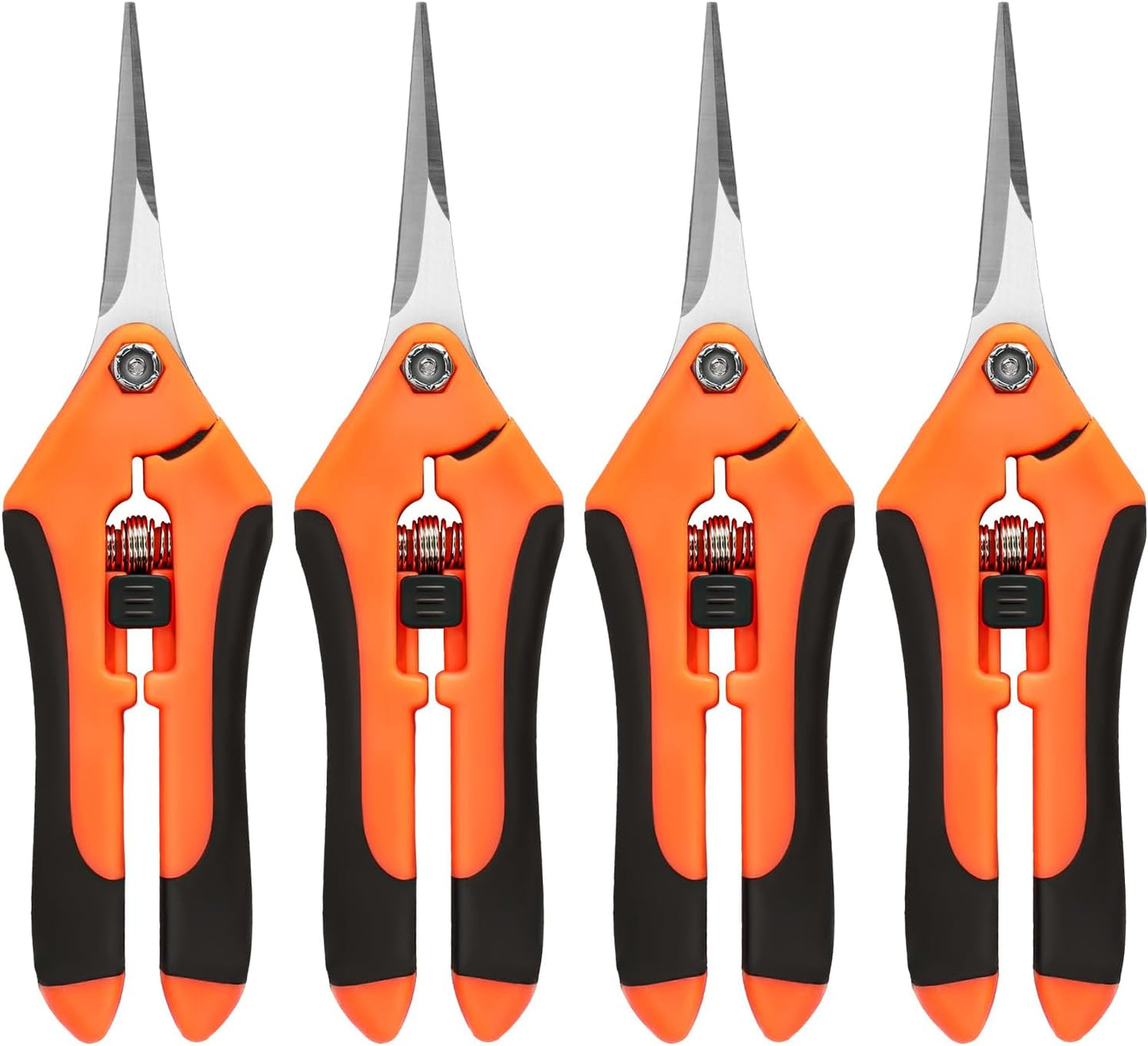 EWPJDK 4 Pack Garden Shears, Stainless Steel Shears Gardening Tools, Scissors, Garden Clippers, Pruning Shears for Gardening Shears & Scissors (Orange Green)