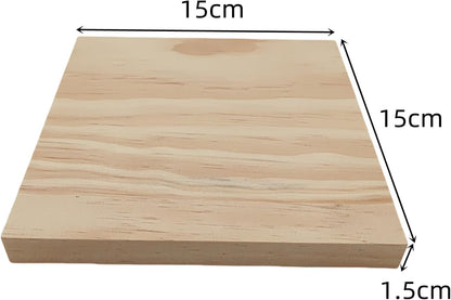 6PCS Unfinished Wood Square Blocks for Crafts, 6x6x1in Blank Wooden Squares Pine Wood Boards for Carving,DIY Wood Coasters,Painting & Burning