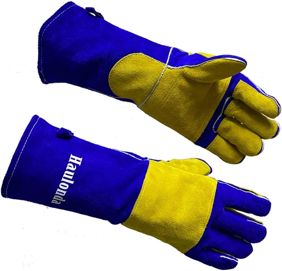 Welding Gloves Large 16 Inches 932℉ Heat Resistant Leather Forge/Mig/Stick Fire Resistant Gloves