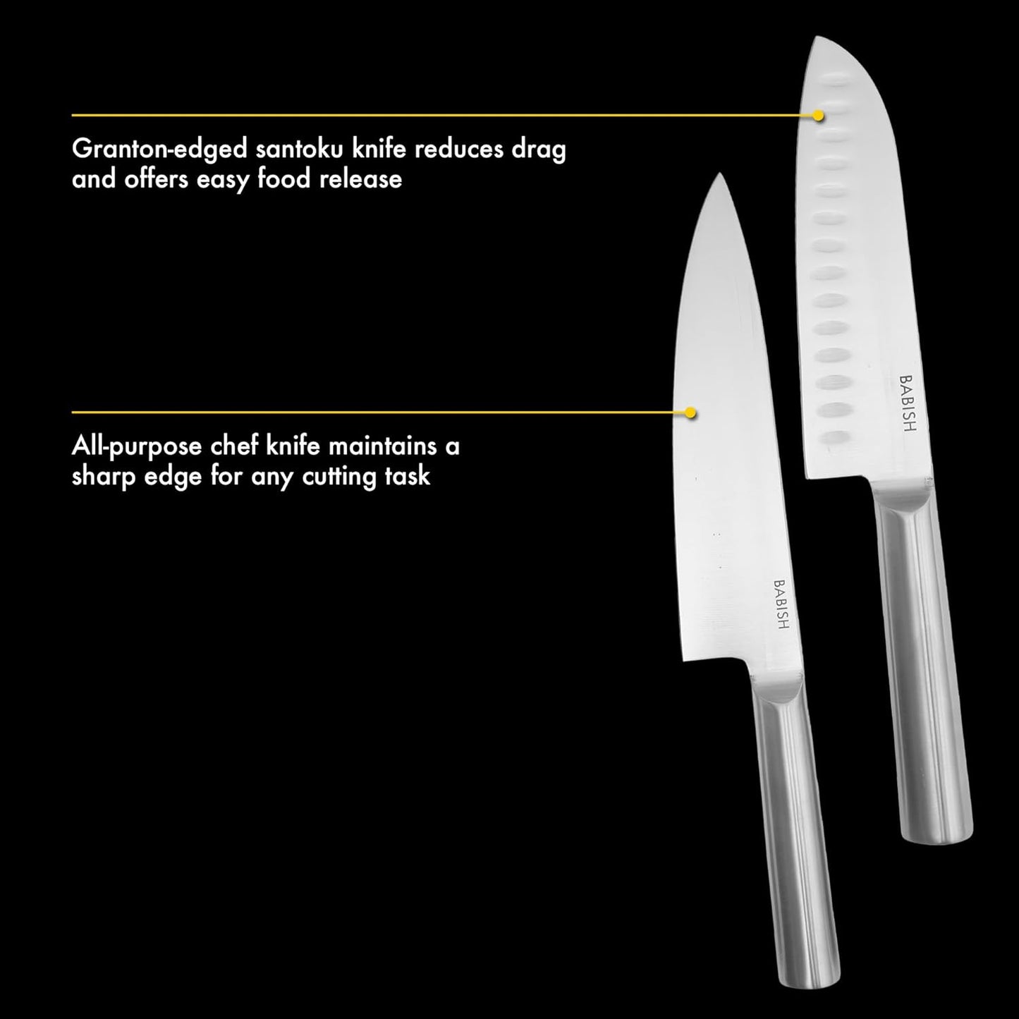 Babish High-Carbon 1.4116 German Steel 15 Piece Full Tang Forged Cutlery Kitchen Knife Block Set - Black