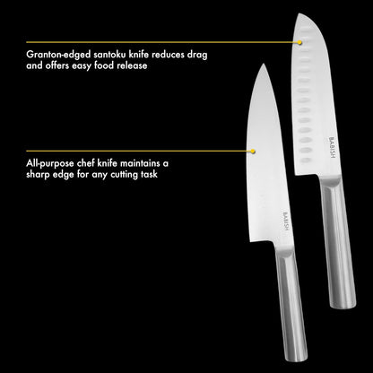 Babish High-Carbon 1.4116 German Steel 15 Piece Full Tang Forged Cutlery Kitchen Knife Block Set - Black
