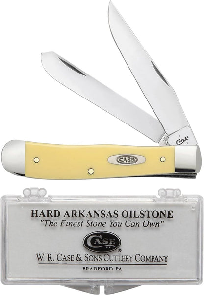 Case WR XX Trapper Folding Pocket Knife, Synthetic Handle with Carbon Steel Blades, 4 1/8 inches Closed