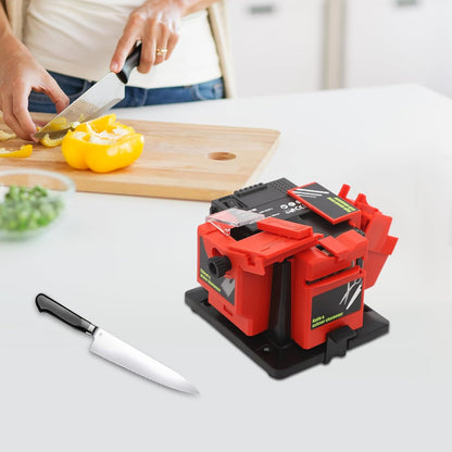 3-in-1 Multifunctional Electric Sharpener 96W, Universal Sharpening Station for Knives, Chisels, Drills & Scissors, Adjustable Angle, Emery Grinding Wheel