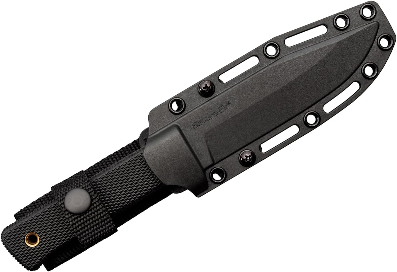 COLD STEEL SRK Compact 5" SK-5 Clip Point Razor-Sharp Blade 4.5" Durable Kray-Ex Handle Tactical Fixed Blade Knife w/Secure-Ex Sheath