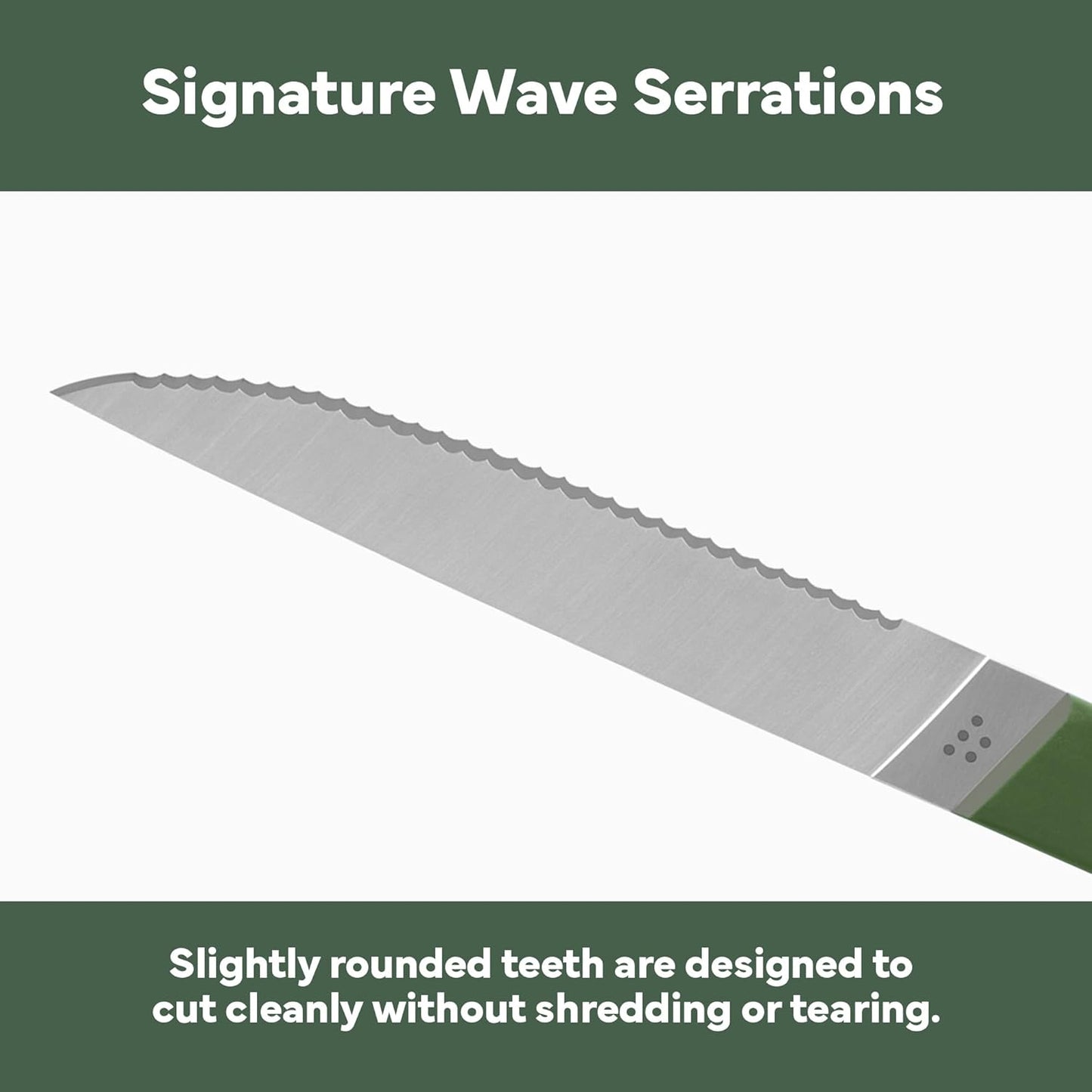 Misen Steak Knives Set of 4 - Precision Serrated Blades for Effortless Dining - Stainless Steel - Superior Cuts with Four Steak Knives Handles - Black