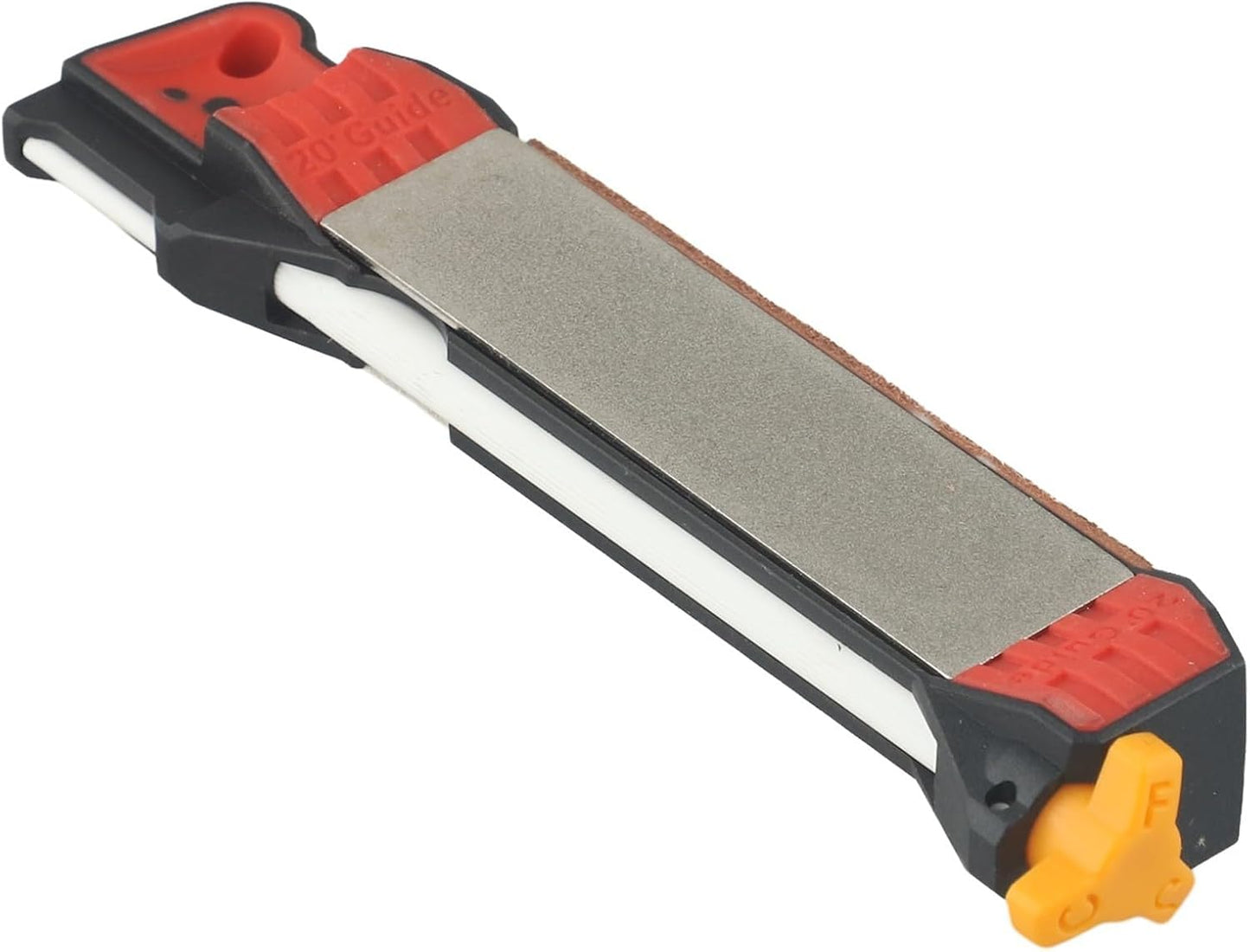 Double Sided Cutter Sharpener For Camping And Kitchen Use Perfect For Quick Maintenance Adamas Material Red Yellow Color 17X3cm(Red)