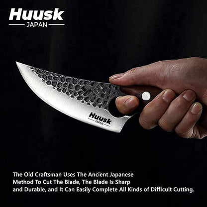 Smith Chu Gift for Men Viking Knife Hand Forged High Carbon Steel Japan Chef Knives for BBQ Meat Vegetables Cutting