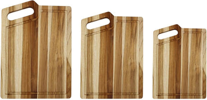 EcoDecors 18"x14" Extra Large Teak Cutting Board, Edge Grain Wood with Juice Groove & Handle, FSC Certified for Kitchen, Carving & Butcher Block Prep