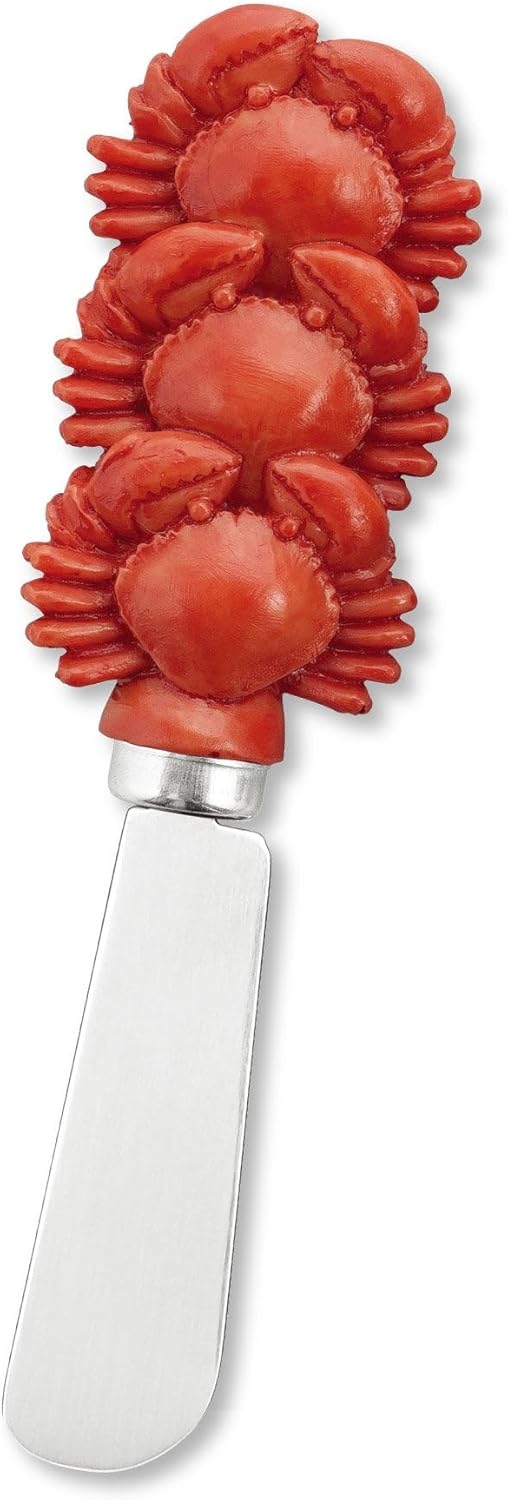 Supreme Housewares Blue Wash Sea Animals Cheese Spreaders, Hand-Painted Resin Handles with Stainless Steel Blades for Spreading Cream Cheese, Butter, and Jam, Assorted Designs, Set of 4