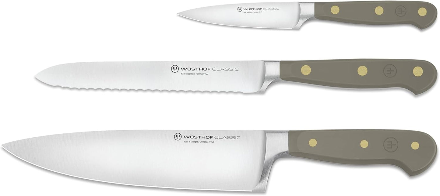 WÜSTHOF Classic Velvet Oyster 3-Piece Chef's Knife Set
