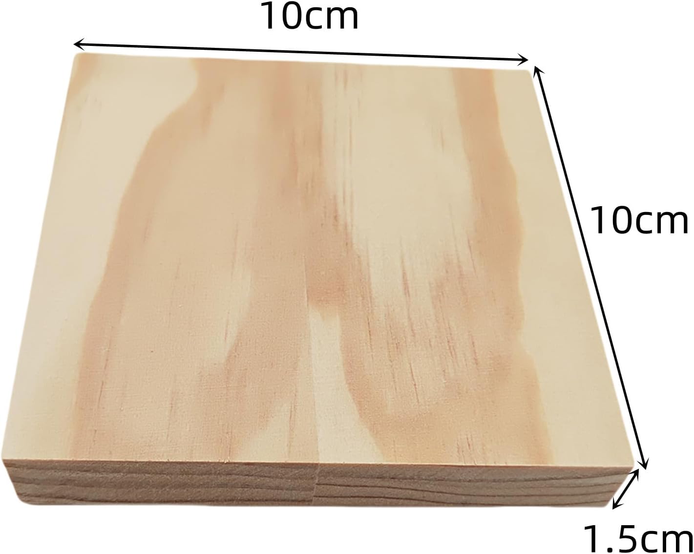 6PCS Unfinished Wood Square Blocks for Crafts, 6x6x1in Blank Wooden Squares Pine Wood Boards for Carving,DIY Wood Coasters,Painting & Burning