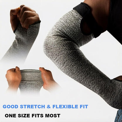 Cut Resistant Arm Sleeves with Thumb Hole – Protective Work & Gardening Sleeves for Welding, Kitchen, Pet Grooming, Thin Skin, Bruising – 1 Pair Grey