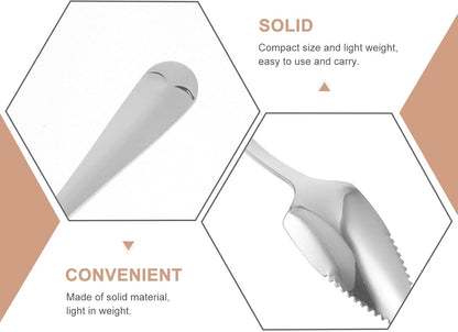Housoutil Grapefruit Serrated Knife Spoons : 2pcs Stainless Steel Spoons Serrated Grapefruit Utensils Tools for Citrus Fruits Kiwi Lemon Desserts Salads
