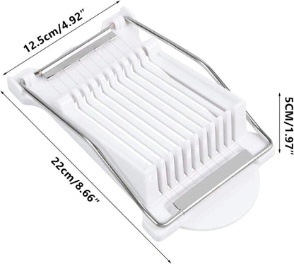 Luncheon Meat Slicer, Boiled Egg Slicer, Banana Watermelon Slicer, Stainless Steel Wire 10-Wire Slicer, Ham, Cheese, Egg, Vegetable, Fruit, Soft Food Cutting Tool (White)