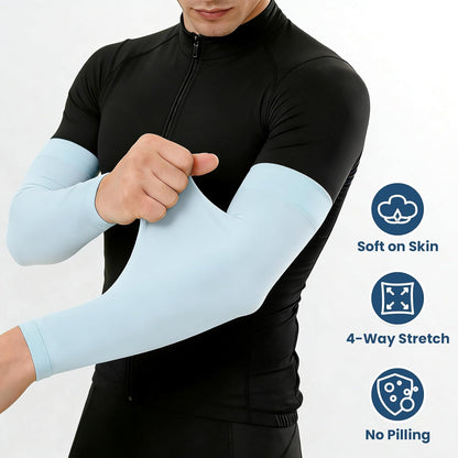 Mochabao 8 Pairs Soft Arm Sleeves, UV Sun Protection Cooling Compression Arm Covers for Outdoor Work, Sports, Men & Women