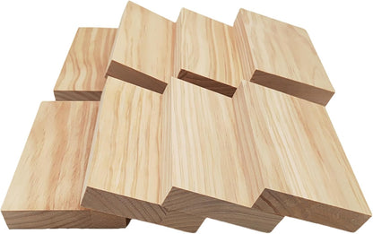 4PCS Rectangle Wood Boards Unfinished Wood Blocks for Crafting, 8x6x1in Blank Whittling Wooden Blocks for Wood Carving,Painting & Burning