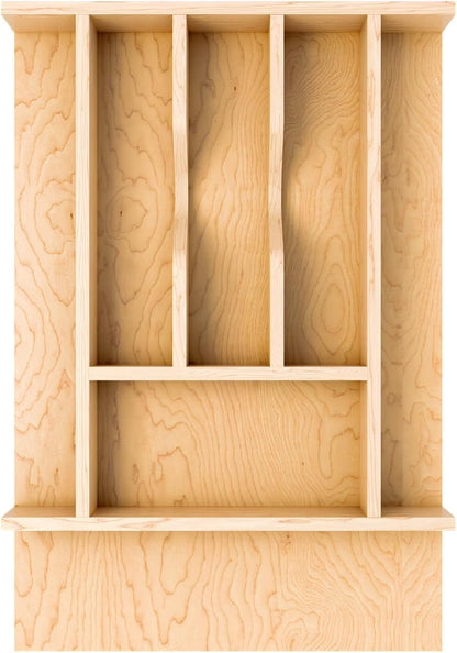 Rev-A-Shelf Natural Maple Right Size Utensil Insert Home Storage Kitchen Organizer 7 Compartment Drawer Accessory, 19 1/4" x 19 1/2", 4WCT-24SH-1