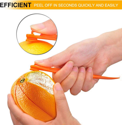 Orange Peeler Citrus Peel Cutter - Plastic Fruit Slicer Lemon Opener Remover - Fruit & Vegetable Tools - Kitchen Accessories Cooking Knife Gadget - Green, 2 Pack
