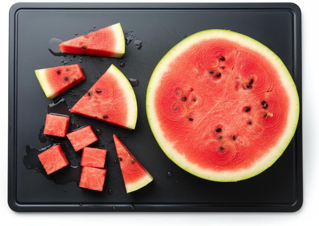 Commercial Grade Plastic Cutting Board with Juice Groove - 18 x 12 Inch for Carving Meat, Grilling, BBQ - 1/2" Thick White HDPE Poly for Food Service