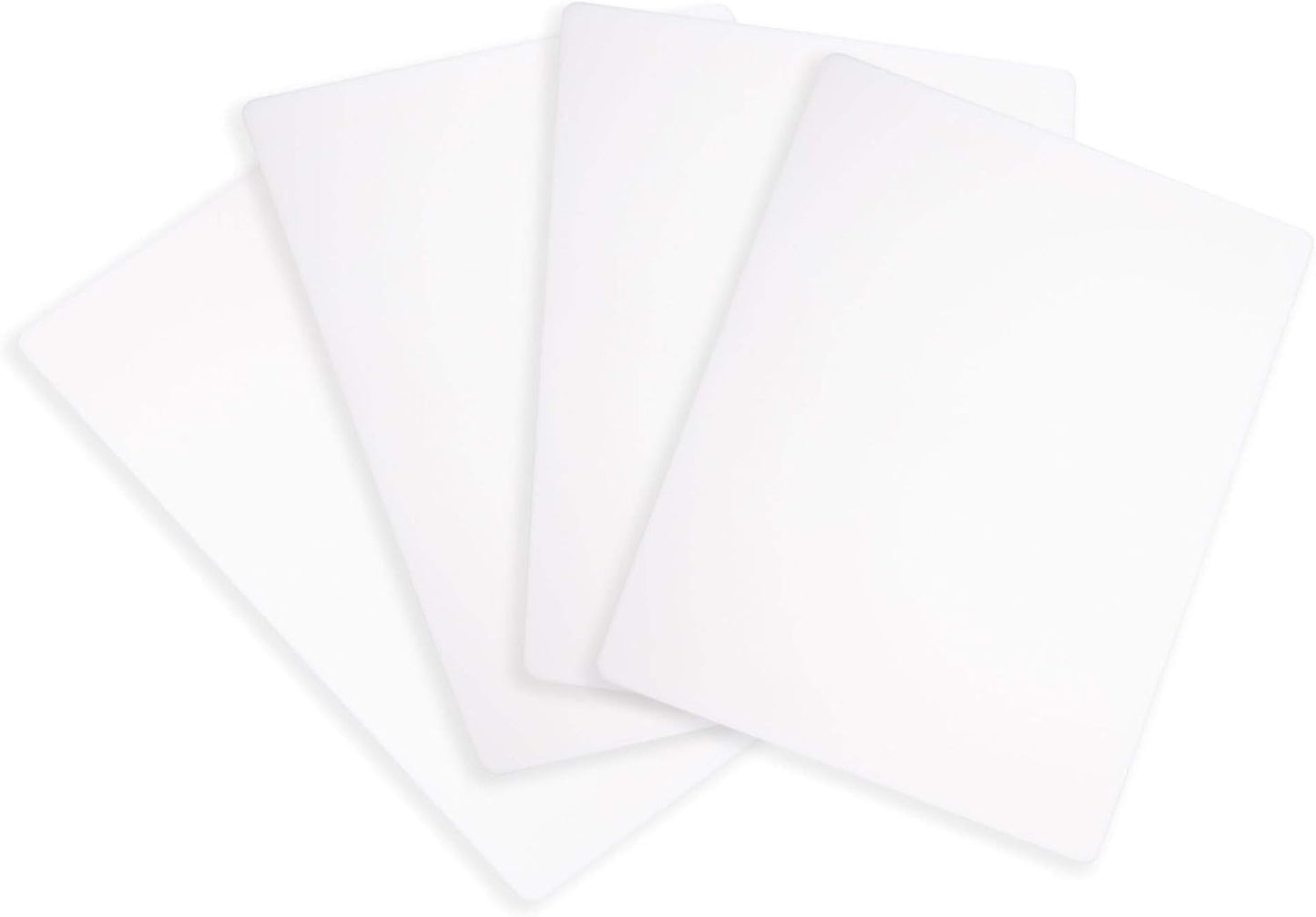 Commercial Grade Cutting Board Mats 15 x 12 Inch - 4 Pack Set, Flexible 1/16" Inch Thick White Plastic, Made from HDPE and NSF Approved for Food Service