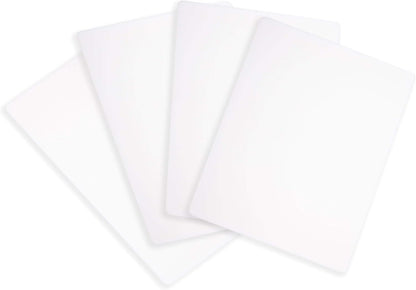 Commercial Grade Cutting Board Mats 15 x 12 Inch - 4 Pack Set, Flexible 1/16" Inch Thick White Plastic, Made from HDPE and NSF Approved for Food Service