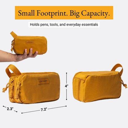 LOCHBY® Venture Pouch | Multipurpose Tactical Tool Bag | Water Resistant Waxed Canvas | Dual-Sided Zipper Pouch | for Motorcycle, Bike, EDC, Pen, Pencil, Art, Tech & Travel