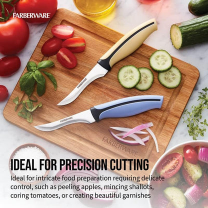 Farberware Soft Grip Serrated Utility Knife, 5.5-Inch, Green