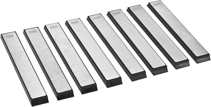 8 PCS Diamond Sharpening Stones, Professional Whetstone Set With Base,120/200/400/800/1000/1500/2000/3000 Kitchen Knife Grinding