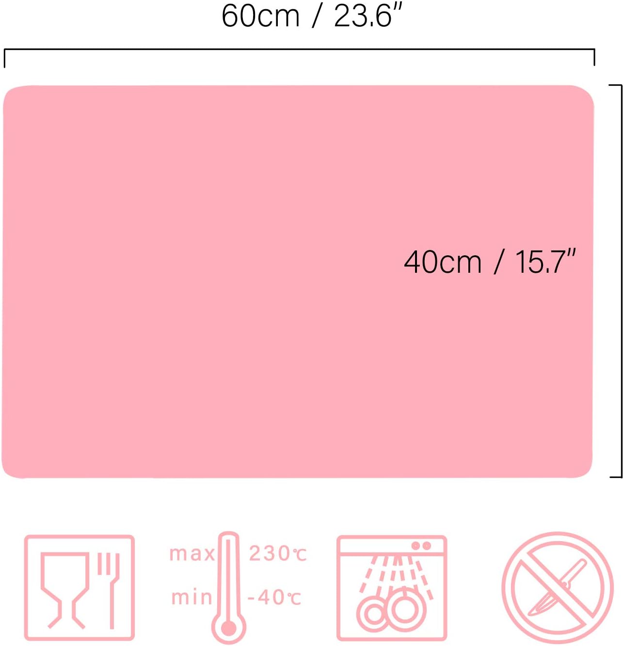 Gartful Non Slip Silicone Mat - 27.6 x 19.7 inches, Thick Transparent Mat for Baby, Crafts, Jewelry, Countertop Protection