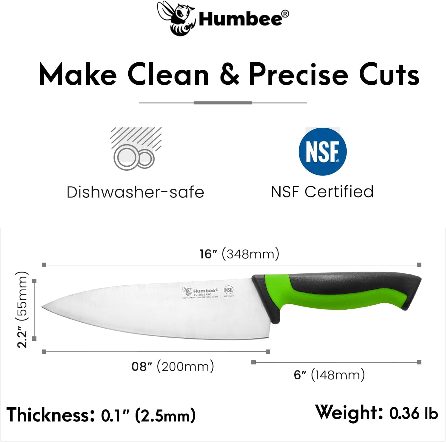 7.5-Inch Nakiri Knife, High Carbon Stainless Steel Hollow Grind Blade, Razor Sharp Edge, Ergonomic Non-Slip Handle, Cleaver Style, DT-50 Series, Orange