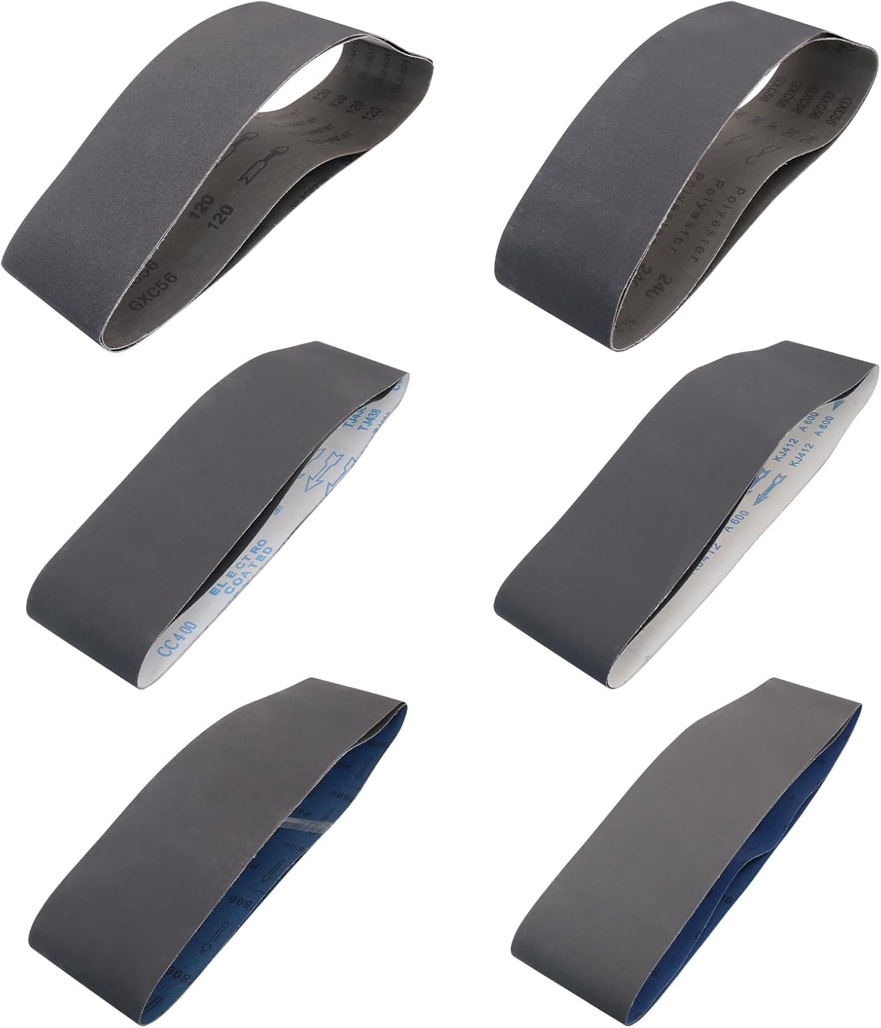 1x30 Inch Silicon Carbide Sanding Belts, 4 PCS Each of 80,120, 240, 400, 800,1000 Grits Knife Sharpening Belt Kits for 1 x 30 Inch Belt Sander, 24 Pack