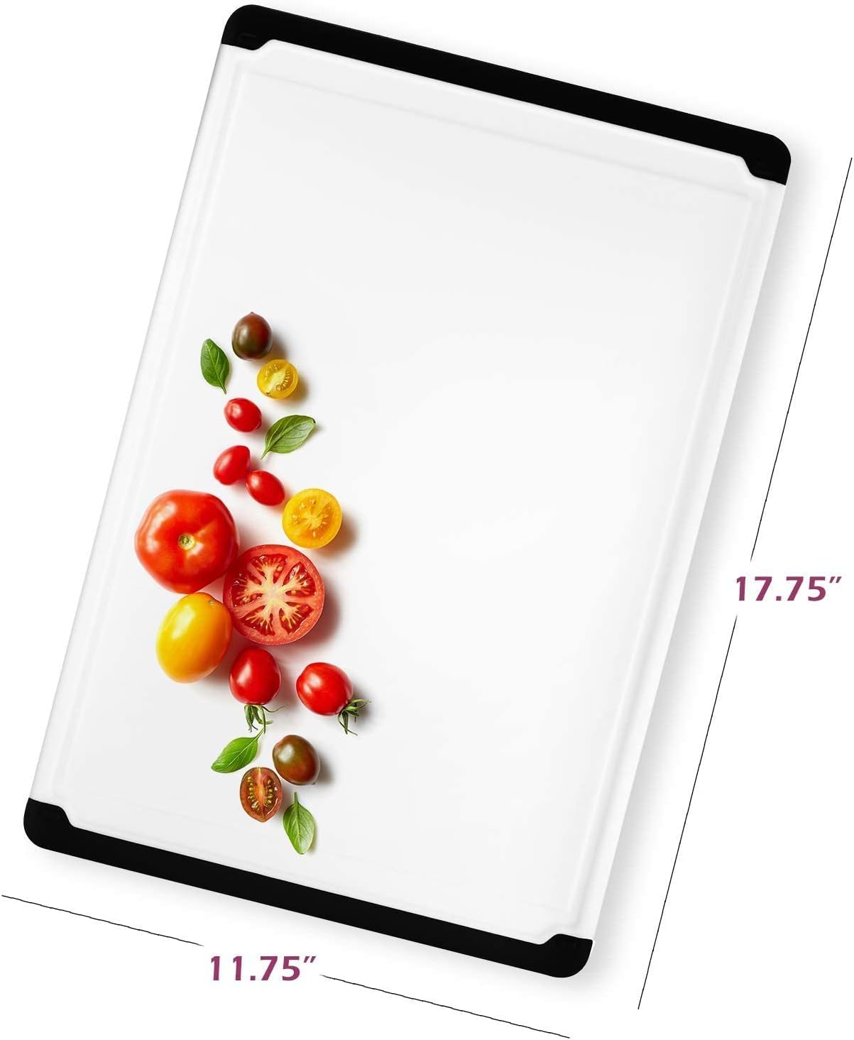Extra Large Plastic Cutting Board for Kitchen - 18 Inch Dishwasher Safe Cutting Board, Reversible Chopping Board with Juice Groove + Non Slip Feet for Meat, Fruit, Vegetables, Meal Prep by Belwares