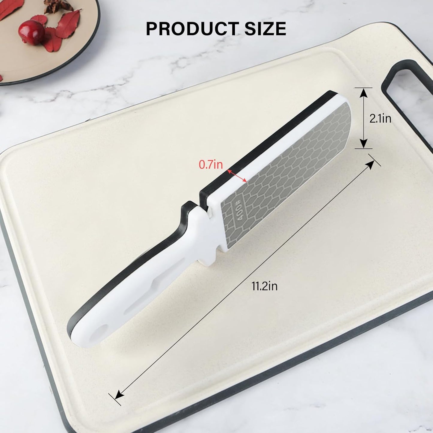 NileHome 4-in-1 Knife Sharpener, Professional kitchen knife sharpeners are suitable for steel knives, fruit knives, scissors, and all kinds of knives—Black Red