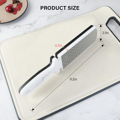 NileHome 4-in-1 Knife Sharpener, Professional kitchen knife sharpeners are suitable for steel knives, fruit knives, scissors, and all kinds of knives—Black Red