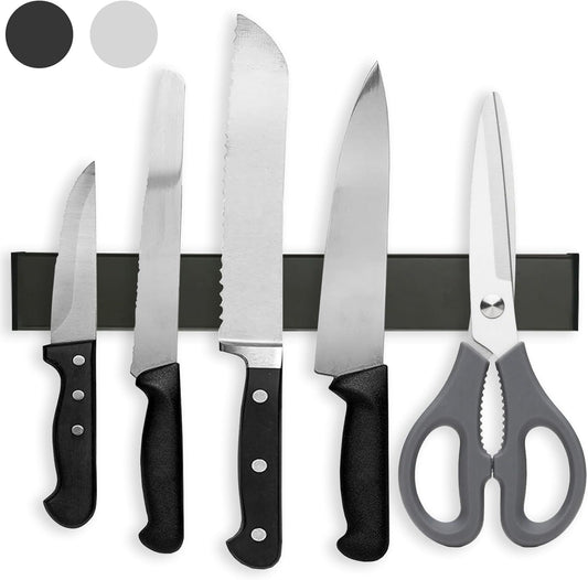 Magnetic Knife Holder for Wall, 12" Magnetic Knife Strips, Stainless Steel Magnetic Bar as a Knife Holder, Magnetic Strip for Knives for Kitchen Utensil Organizer (Silver, 12 Inch)