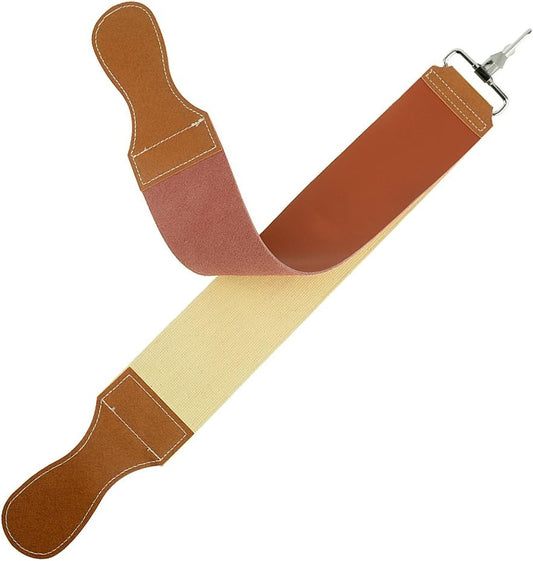 Grandslam Leather Strop for Straight Razor Sharpening and Smooth - Professional Straight Razor Knife Cowhide Dual Strop Yellow