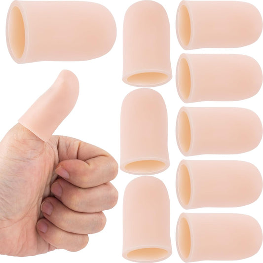 SmallCat 10PCS Silicone Finger Protectors, Gel Finger Support Cots, Fingertips Protection, Finger Sleeves, Short Thumb Guard for Finger Arthritis Cracking Pain Relief